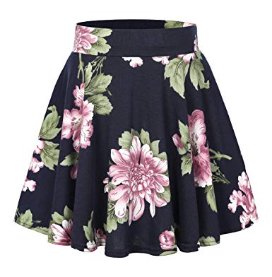 Urban CoCo Women's Floral Print Flared Mini Skater Skirt