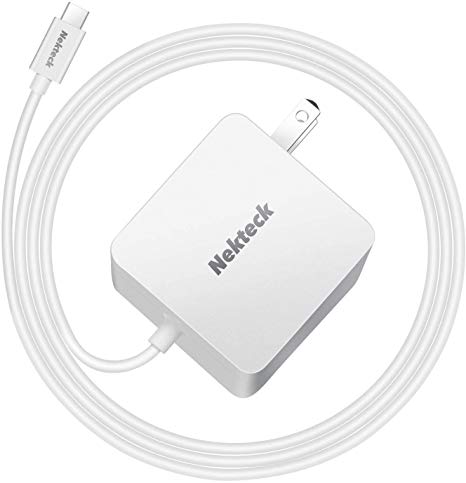 Nekteck 45W USB C Wall Charger with Power Delivery, Laptop Fast Charging Adapter Built-in 6ft Type C Cable for MacBook, Dell XPS, Surface Go, Pixel, Galaxy, Nintendo (White)