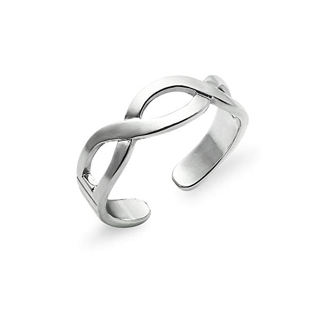 Sterling Silver Infinity Symbol Endless Pattern Toe Ring Jewelry For Women