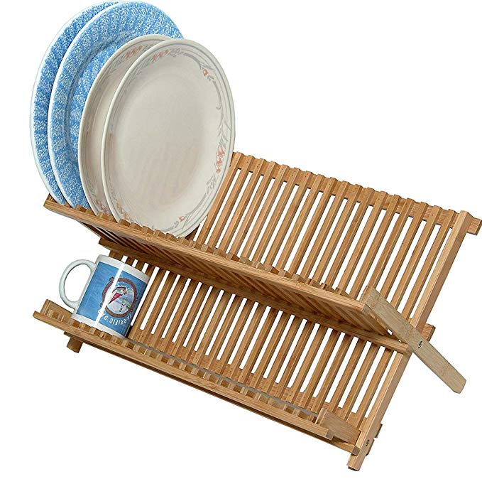 Bamboo Scissor Style Folding Dish Rack. # 66-102