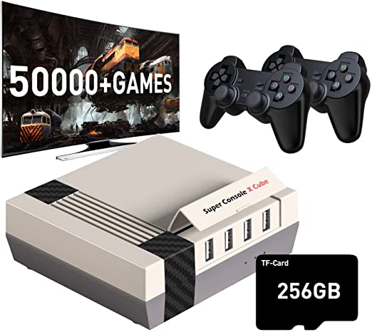 Kinhank Retro Game Console,Super Console X Cube with 50,000  Video Games, Classic Mini Gaming Systems for TV,Plug and Play,Compatible with PS1/PSP/DC/MAME etc,Support 4K HD/AV Output