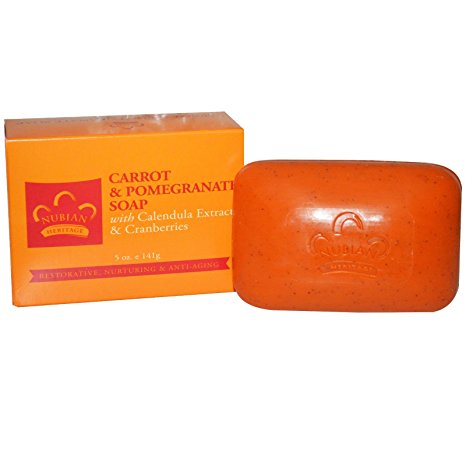 Nubian Heritage Bar Soap Carrot And Pomegranate - 5 oz - Pack of 6