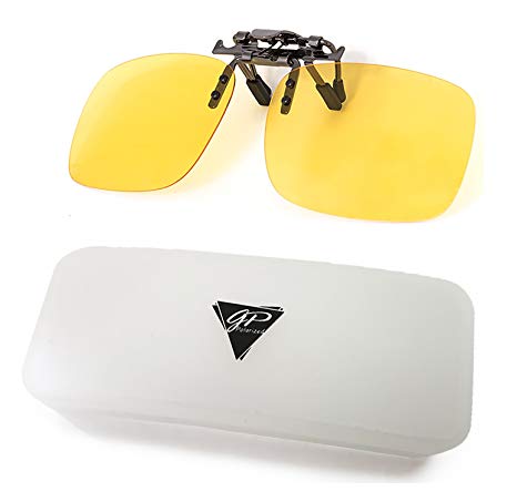Clip on Polarized Night vision Glasses Flip up Anti reflective Anti Glare UV-400 Wear Over Glasses