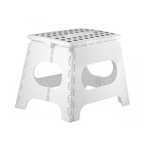 Home-it Super quality Folding Step Stool great for kids and adults 11 Inches. White, holds up to 300 LBS