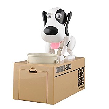 LOBZON Automated Puppy Stealing Coin Bank, Money Box US Seller