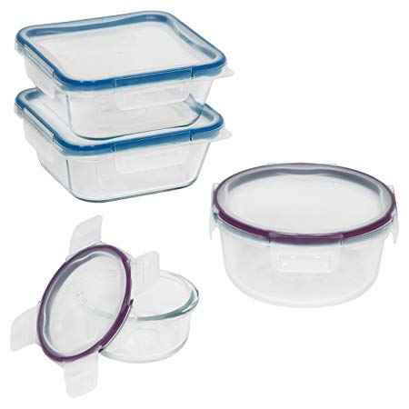 Snapware Total Solution Pyrex Glass Food Storage Container Set (8-Piece)