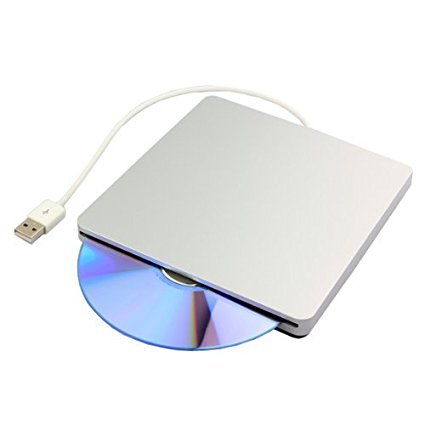 LeeKooLuu USB 3.0 External CD DVD Drive Burner Ultra Slim Portable DVD-RW / CD-RW Burner super Drive For Mac, Macbook Pro Air iMAC , Laptops, Desktops, Notebooks Silvery