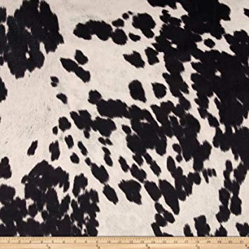 Fabric Udder Madness Cow Upholstery Black, Black