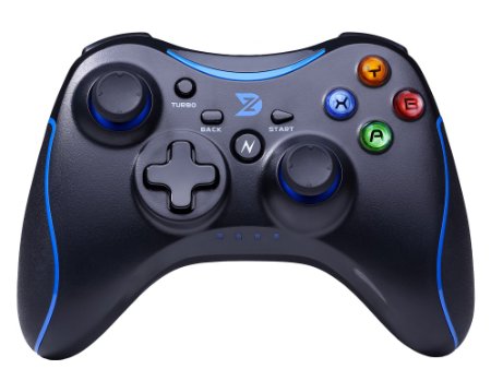 ZD N Vibrative Feedback USB Wired Gamepad Controller Joystick for PC (Windows XP/7/8/8.1/10) & Android & PS3 (Xbox360 framework) - Not support Xbox 360 - [Black&Blue]