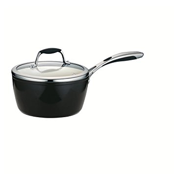 Tramontina 80110/025DS Gourmet Ceramica 01 Deluxe Covered Sauce Pan, 3-Quart, Metallic Black