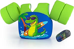 REALIKE Kids Swim Vest for Toddler Floaties Swimming Aids with Shoulder Harness Arm Wings for Children/Infant/Baby,Sea Beach/Pool/Lake, Suitable for 28-70lbs Boys/Girls