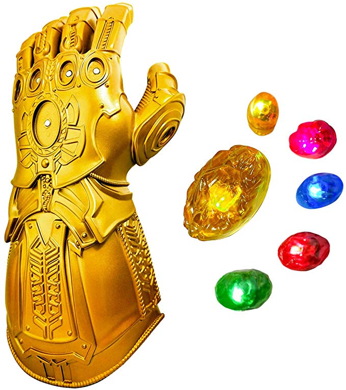XXF Revenge 4 Infinity Gauntlet Glove, Iron Man Glove LED Light up with Removable Magnet Infinity Stones-3 Flash Mode. (Adult Size)