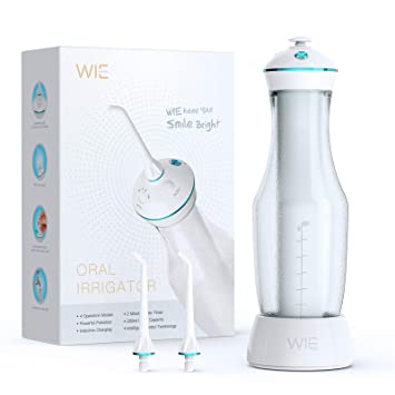 WIE Water Flosser for Teeth with Detachable Transparent Water Tank 280ML, 4 Modes Cordless Dental Oral Irrigator IPX7 Waterproof Professional Water Flosser for Home and Travel, Braces & Bridges Care