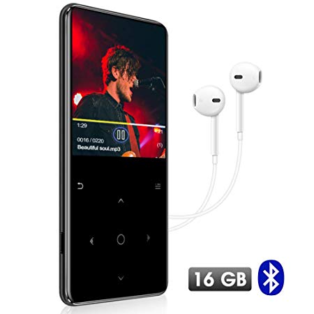 MP3 Player with Bluetooth, GotechoD MP3 MP4 Music Player 16GB with 2.4 inch HD Color Screen,Touch Buttons and Built-in Speaker,Voice Recorder,FM Radio, Video, E-Book etc. Expandable up to 128 GB