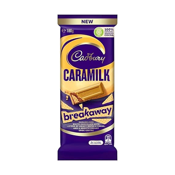 Cadbury Caramilk Breakaway Wafers Caramel Chocolate Block 180g