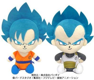 Dragon Ball Cho (super) Super Stuffed toys mini SSGSS Super Saiyan God Super Saiyan Son Goku & Vegeta - Plush Doll by Bandai