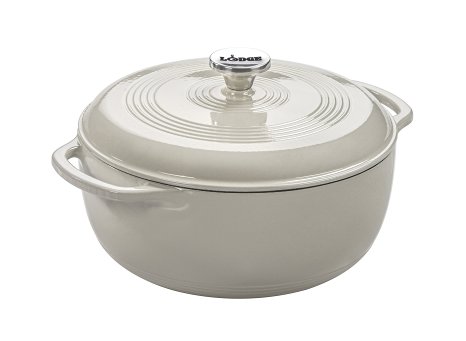 Lodge EC6D13 Dutch Oven, 6 quart, Oyster White