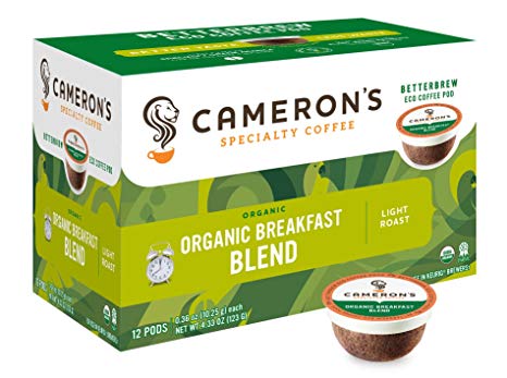 Cameron's Coffee Single Serve Pods, Organic Breakfast Blend, 12 Count (Pack of 6)
