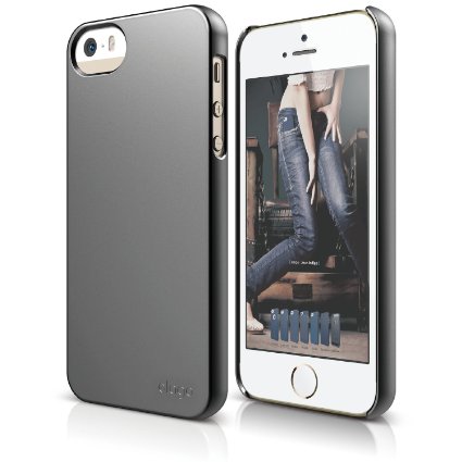 iPhone SE Case, elago® Slimfit Case for the iPhone SE - eco friendly Retail Packaging (Matte Metallic Dark Grey)