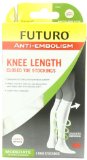 Futuro Anti-Embolism Stockings Knee Length Closed Toe White Large Moderate 18 mmHg