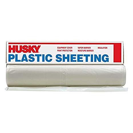 Husky CF0412-50C 4 ML Tyco Polyethylene Opaque Plastic Sheeting, 12' x 50', Clear