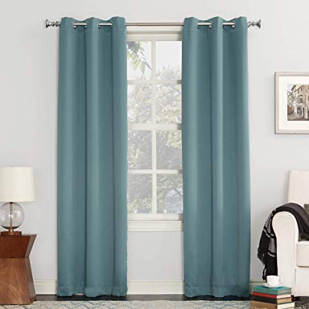 Sun Zero Easton Blackout Energy Efficient Grommet Curtain Panel, 40" x 63", Mineral