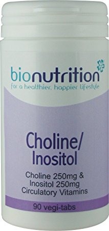 Bio Nutrition Choline 250mg / Inositol 250mg : Sleep, mood and memory nutrients : 90 vegi-tabs