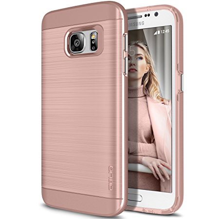 Galaxy S7 Case, OBLIQ [Slim Meta][Rose Gold] Slim Fit Premium Dual Layer Protection Case with Metallic Brush Finish Back with Shock Absorbing TPU Inner Layer for Samsung Galaxy S7