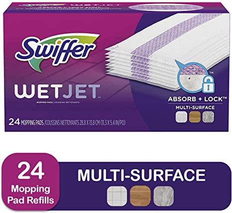 Swiffer WetJet Multi Surface Floor Cleaner Spray Mop Pad Refill, 24 count (packaging may vary)