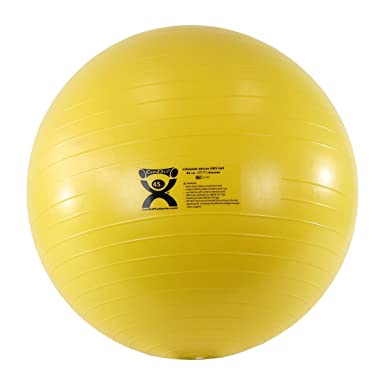 CanDo Deluxe ABS Inflatable Exercise Ball, Yellow, 17.7"