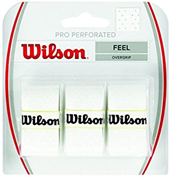 Wilson Pro Overgrip Perforated 3 Pack - White, Green, Pink - Tennis - Badminton - Squash