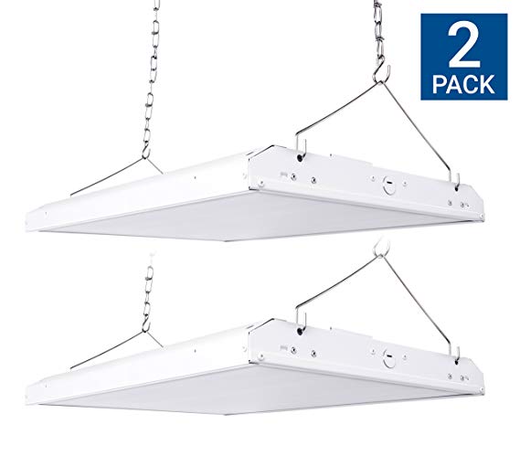 HyperSelect LED High Bay Light Fixture, 220W (700W Equiv.), 2ft Linear Dimmable, 28600 Lumens, Motion Sensor Compatible, 5000k, Garage, Industrial, Warehouse, Shop Light, UL-Listed - Pack of 2