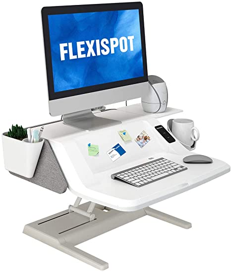 FlexiSpot Motorized Height Adjustable Standing Desk Converter 27 inch