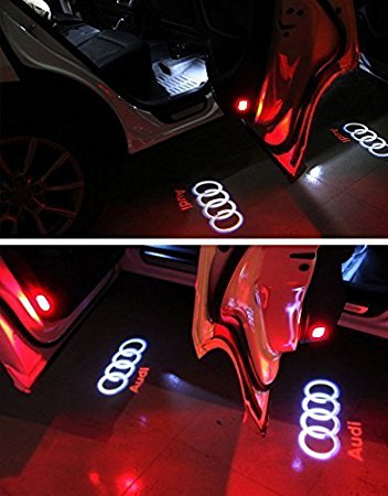 Flyox Car Door LED Lighting Entry Laser Ghost Shadow Projector Welcome Lamp Logo Light for Audi Series (2 Pack )
