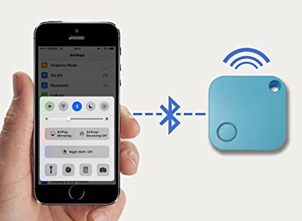 Smigic Key Finder(Baby Blue), Phone Finder, GPS Locating, Bluetooth camera press button, Splash Proof