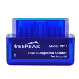 Veepeak mini OBD II OBD2 Scanner Bluetooth Diagnostic Adapter Car Bluetooth OBD2 OBDII auto scanner Bluetooth OBD2 scan tool For check engine light and diagnostics-Compatible with Torque Pro