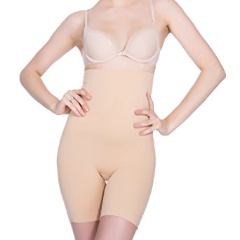 SunnySmile Women’s High Waist Shapewear, Thigh Slimmer Tummy Control Butt Lifter Underwear-Best 3 In 1 Body Shaper Waist Trainer Panties
