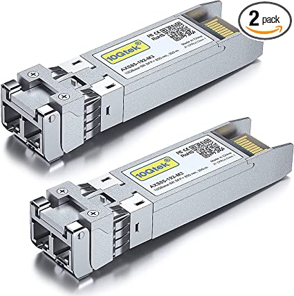 10GBase-SR SFP  Transceiver, 10G 850nm MMF, up to 300 Meters, Compatible with Ubiquiti UniFi UF-MM-10G, Pack of 2