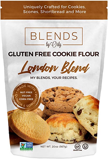 Blends by Orly London Blend Premium Gluten Free Cookie Flour | Gluten Free Biscuits Flour - Baking Flour for Gluten Free Chocolate Chip Cookie, GF Oatmeal Raisin Cookies, GF Blondies 20 OZ