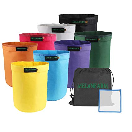 MELONFARM Bubble Bags 5-Gallon 8-Bag Set - Herbal Ice Bubble Hash Bag Essence Extractor Kit - Free Pressing Screen & Storage Bag Included