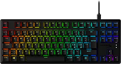 HyperX Alloy Origins Core PBT - TKL Mechanical Gaming Keyboard, PBT Keycaps, RGB Lighting, Compact, Aluminum Body, Customizable with HyperX NGENUITY, Onboard Memory - HyperX Linear Red Switch