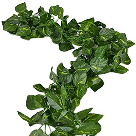 156 feet Fake Foliage Garland Leaves Decoration Artificial Greenery Ivy Vine Plants for Home Decor Indoor Outdoors (Scindapsus Leaves)