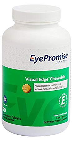 EyePromise vizual Edge Chewable - 3 Month Supply | Orange Flavored Performance Eye Vitamin with Zeaxanthin, Lutein & Vitamin D (Save 22%)