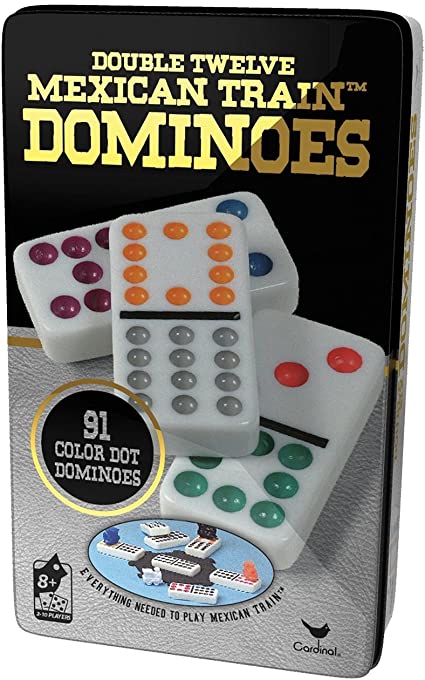 Spin Master Double Twelve Mexican Train Dominoes in Tin Box
