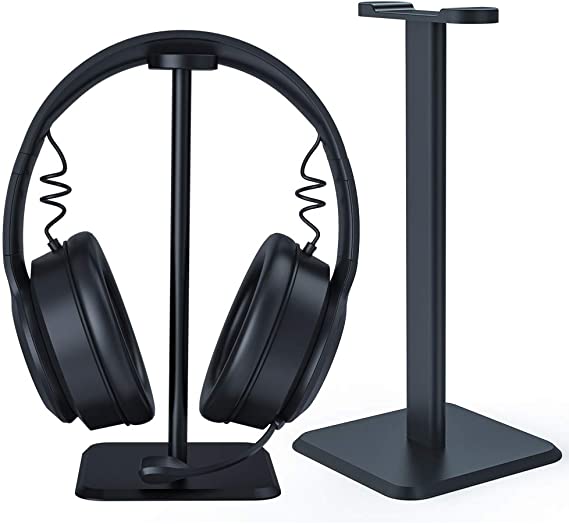 Skyee Headphone Stand with 2 Pieces Cable Clips, Universal Aluminum Headset Stand Headphone Holder Desk Bracket, Gaming Headset Display Mount for Sennheiser, Sony, Bose, Beats, AKG