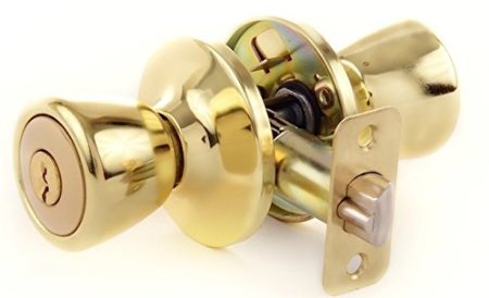Lion Locks LIO0107 Tulip Keyed Entry Door Knob, Polished Brass, Gold