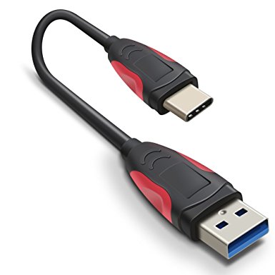 Type C Cable, USB C Cable, TITACUTE 0.8 FT Reversible USB Cable Anti-slip USB C to USB 3.0 Cable Short Fast Charging Cable for Android Pixel Nexus 6P 5X LG G6 G5 One Plus 2 3 Lumia 950 XL Black Red