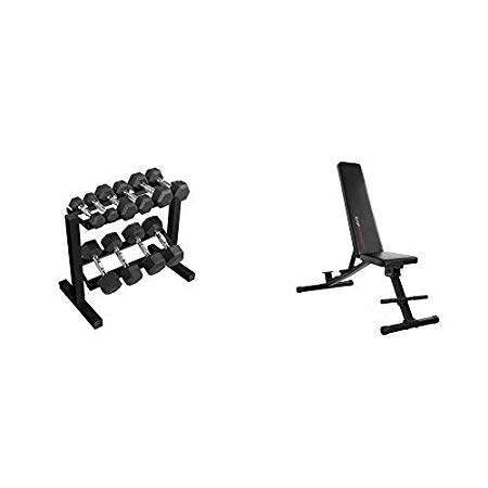 CAP Barbell 150-Pound Dumbbell Set with Rack, Optional Bench, Multiple Options