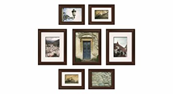 Gallery Solutions 7-Piece Create-A-Gallery Snapshot Frame Set, Walnut