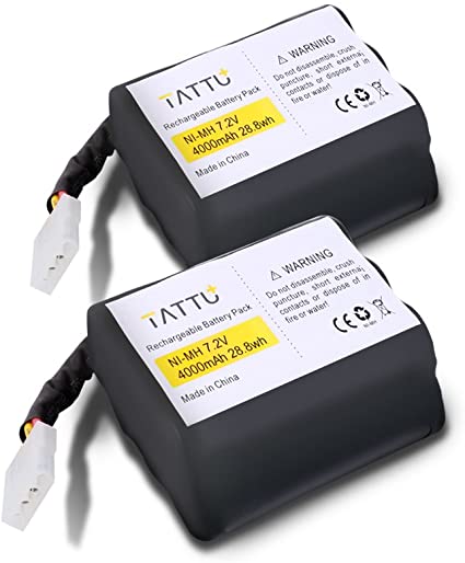 TATTU  2 Pack 4000mAh 7.2V Neato Battery Replace for Neato XV-11 XV-12 XV-14 XV-15 XV-21 XV-25, XV Essential, XV Signature Pro Robotic Vacuum Cleaners